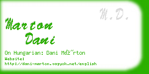 marton dani business card